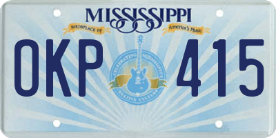 MS license plate OKP415