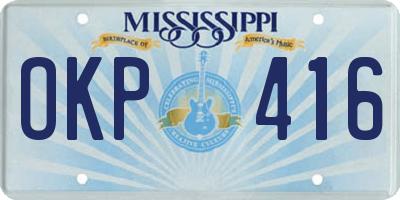 MS license plate OKP416