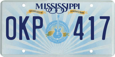 MS license plate OKP417