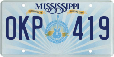 MS license plate OKP419