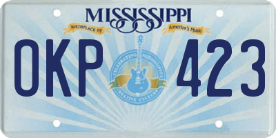 MS license plate OKP423