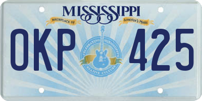 MS license plate OKP425