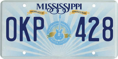 MS license plate OKP428