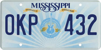 MS license plate OKP432