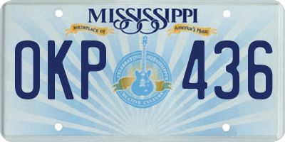 MS license plate OKP436