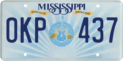 MS license plate OKP437