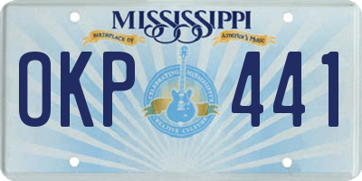 MS license plate OKP441