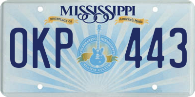 MS license plate OKP443