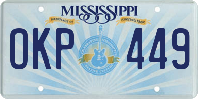 MS license plate OKP449