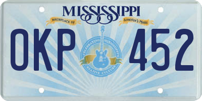 MS license plate OKP452