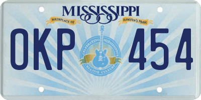 MS license plate OKP454