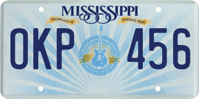 MS license plate OKP456