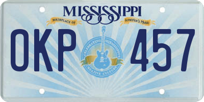 MS license plate OKP457