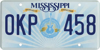 MS license plate OKP458