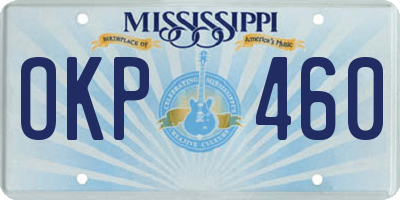 MS license plate OKP460