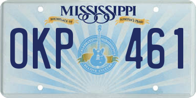 MS license plate OKP461