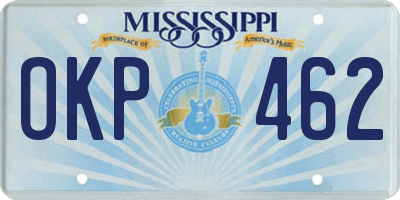 MS license plate OKP462