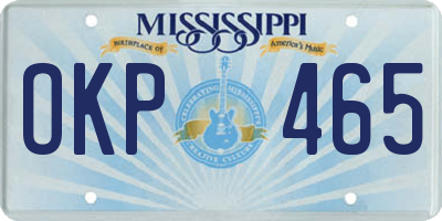 MS license plate OKP465