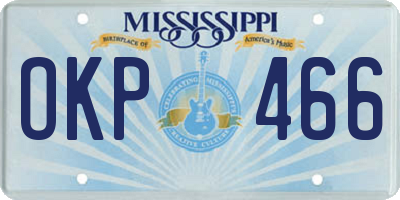 MS license plate OKP466