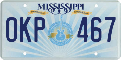 MS license plate OKP467