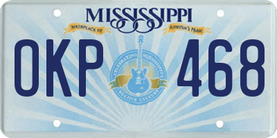 MS license plate OKP468