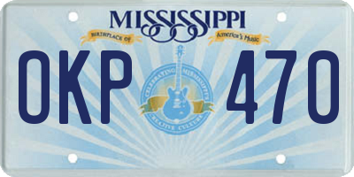 MS license plate OKP470