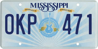 MS license plate OKP471