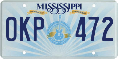 MS license plate OKP472