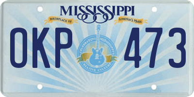 MS license plate OKP473