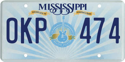 MS license plate OKP474