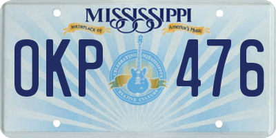 MS license plate OKP476