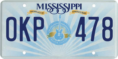 MS license plate OKP478