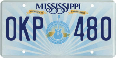 MS license plate OKP480