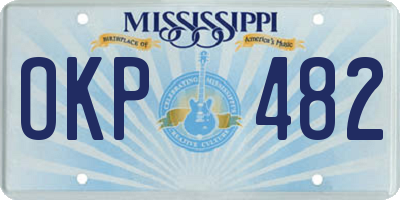 MS license plate OKP482