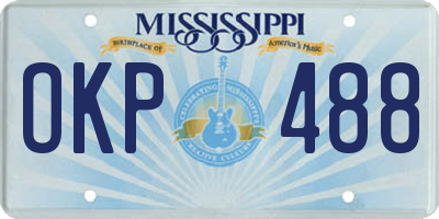 MS license plate OKP488