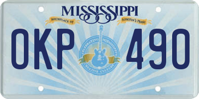 MS license plate OKP490