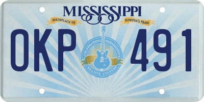 MS license plate OKP491