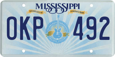 MS license plate OKP492