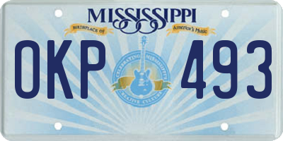 MS license plate OKP493