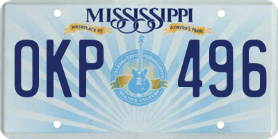 MS license plate OKP496