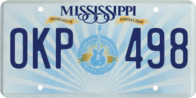 MS license plate OKP498