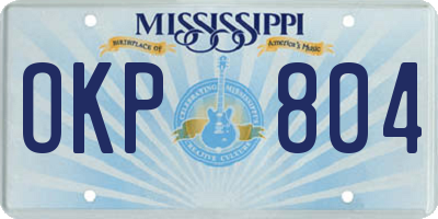 MS license plate OKP804