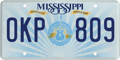 MS license plate OKP809