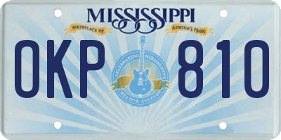 MS license plate OKP810