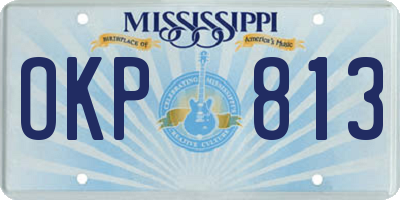 MS license plate OKP813