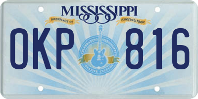 MS license plate OKP816