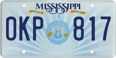 MS license plate OKP817