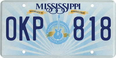 MS license plate OKP818