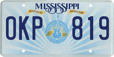 MS license plate OKP819