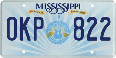 MS license plate OKP822